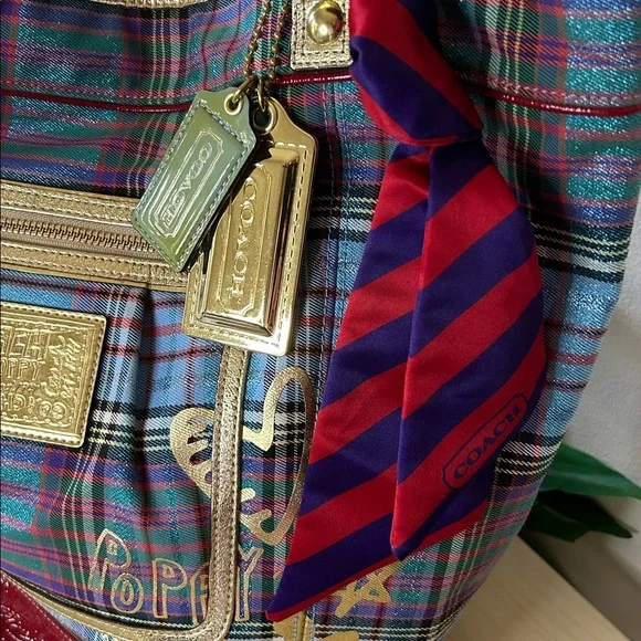 Coach Poppy Limited Edition Bella Plaid Bucket Tote 15887 - Picture 5 of 13